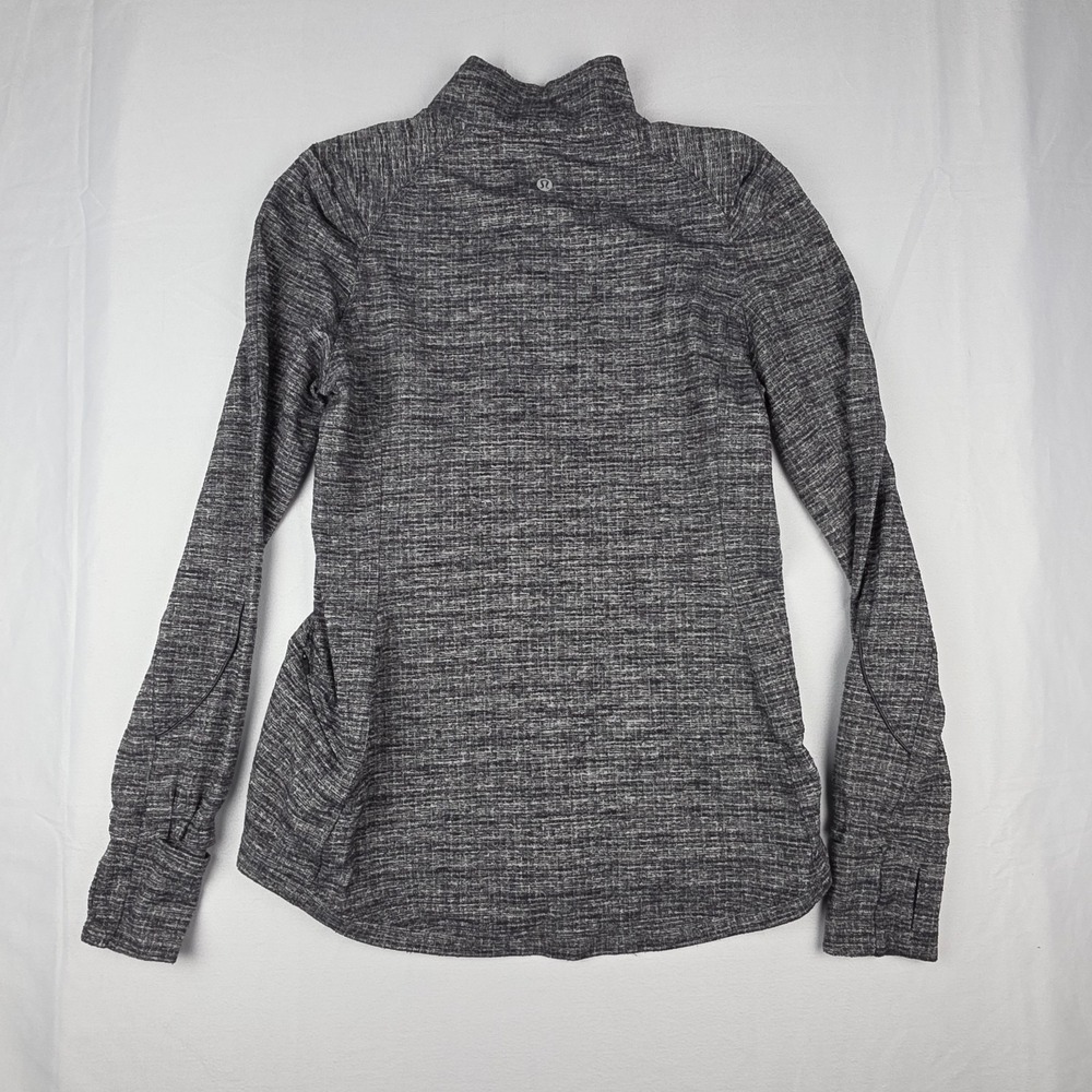 Lululemon Womens Top Size 6 Gray Extra Mile 1/2 Half Zip Running Gym Athletic - Picture 7 of 12